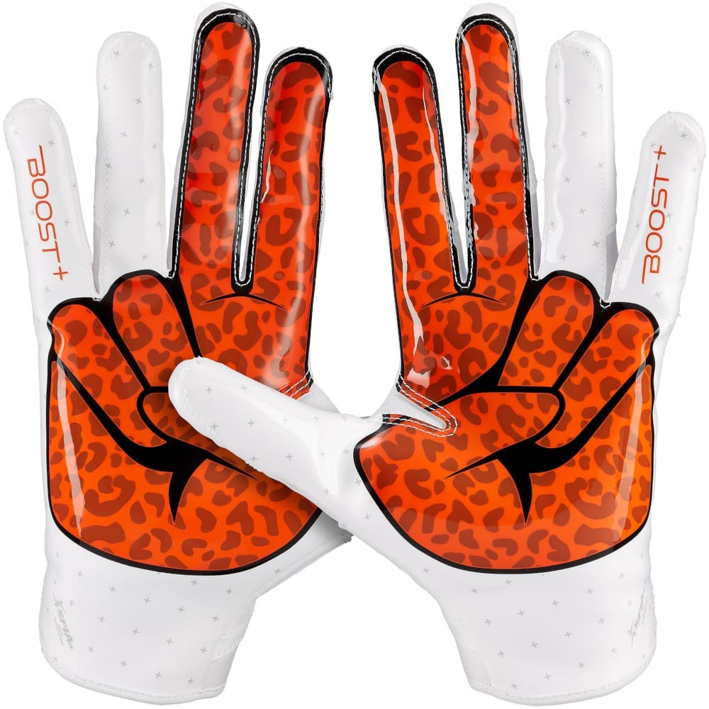 Playmaker Base: American Football Handschuhe Grip Boost Peace Stealth 6 Boost+ White / Orange Produktbild 1